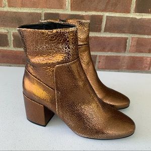 Steve Madden Yolanda gold leather ankle boots